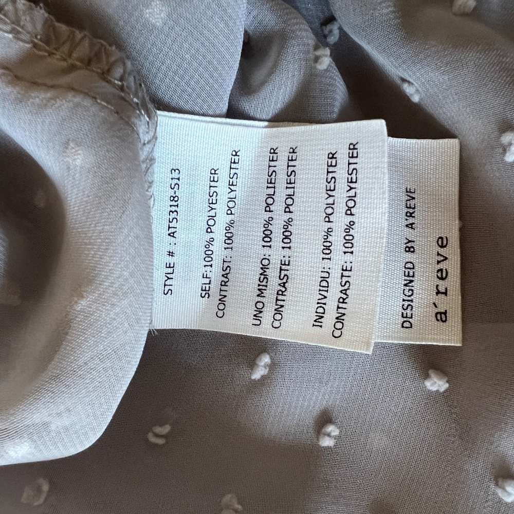 Sheer gray Areve blouse - Picture 3 of 4
